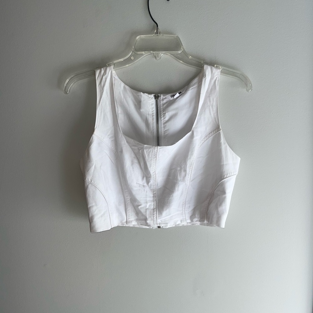 White Sleeveless Women's Crop Top